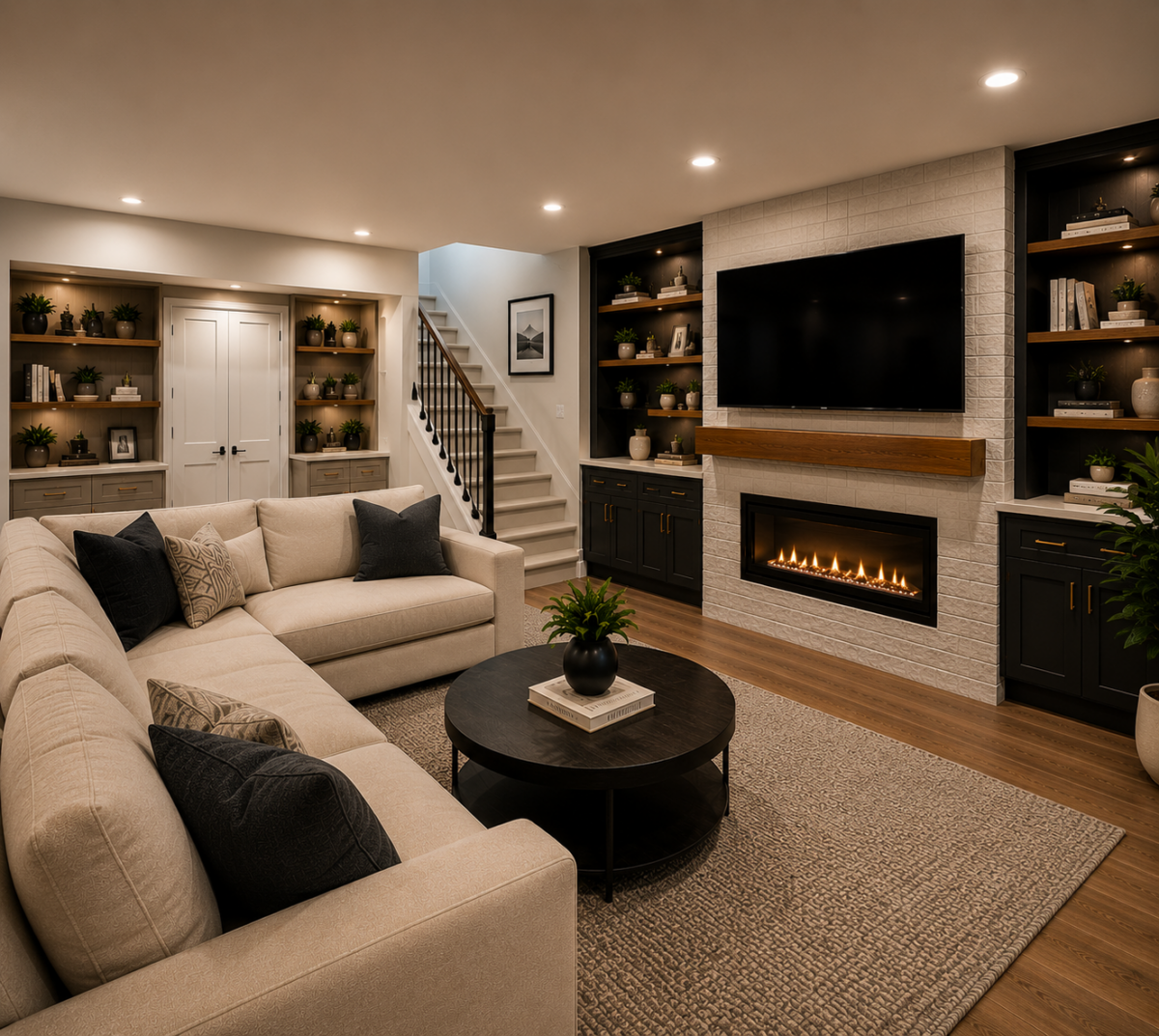Finished Basement Remodeling Project in Cape Cod MA by Ocazo Construction
